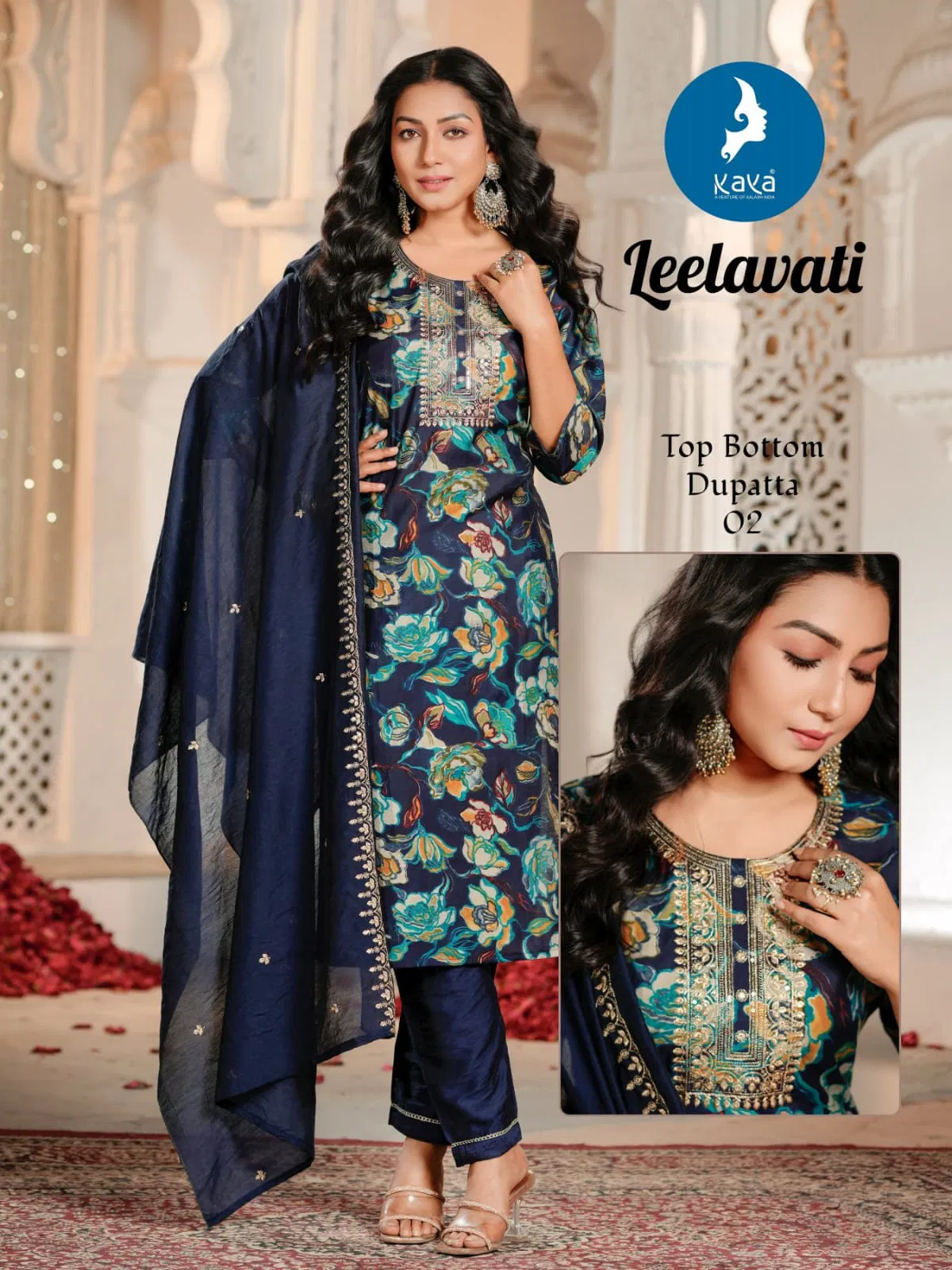 Leelawati By Kaya Modal Printed Kurti With Bottom Dupatta Suppliers In India